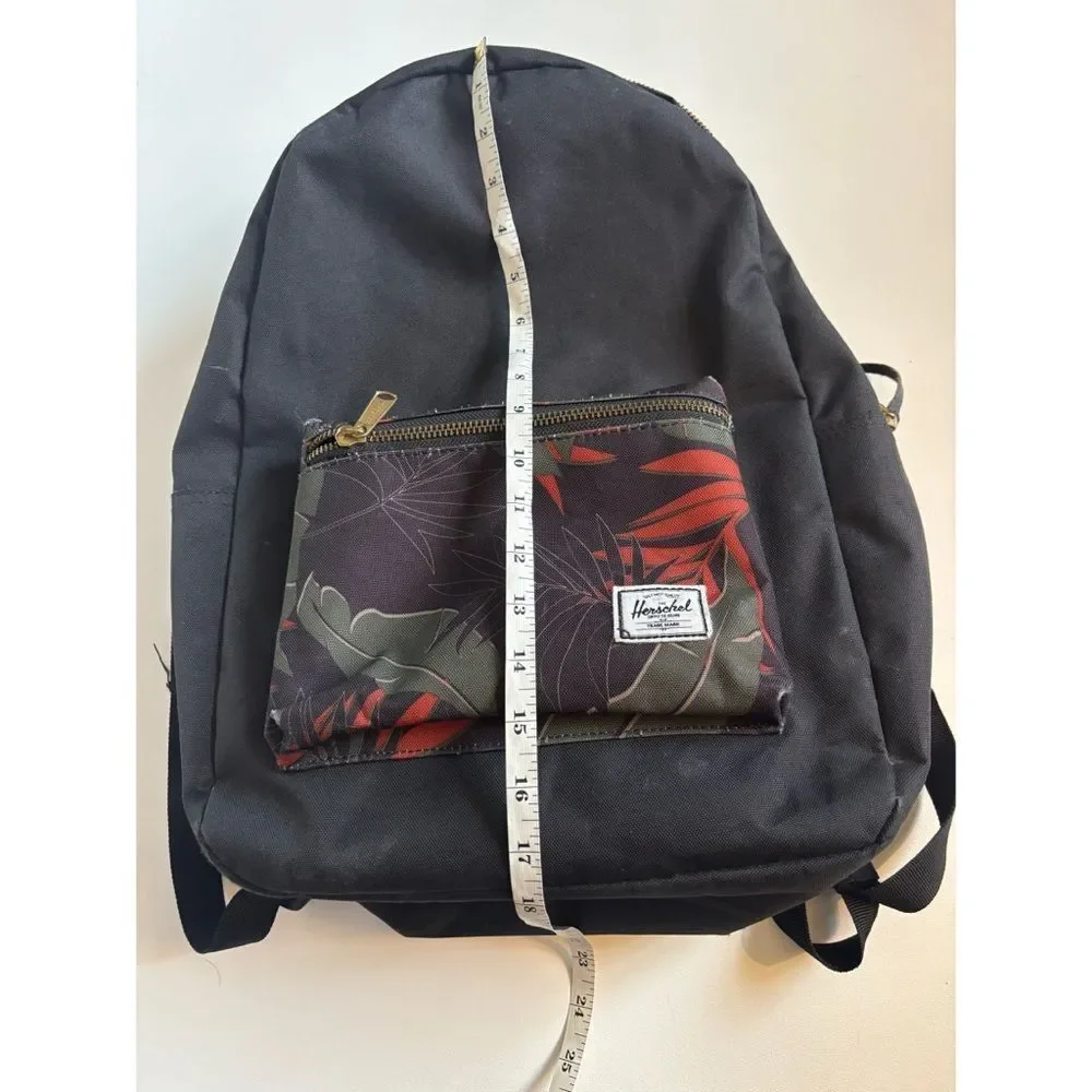 Herschel  Olive Palm Lives Backpack in Black ~ Used